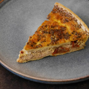 Quiche thon tomates moutarde