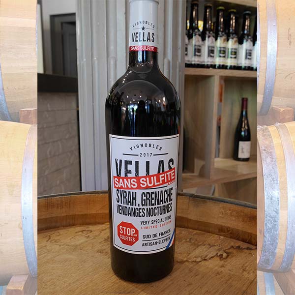 Vin rouge, Vellas, sans sulfite